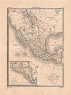 1842 Lapie Map of the Republic of Texas and Mexico