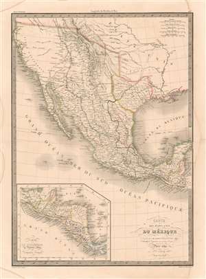 1842 Lapie Map of the Republic of Texas and Mexico