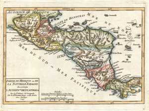 1749 Vaugondy Map of Central America