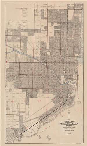 1920 Love / Murray Official Planning Map of Miami, Florida