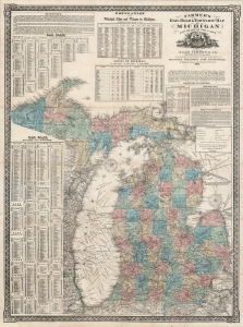 1873 Farmer's Railroad and Township Map of Michigan