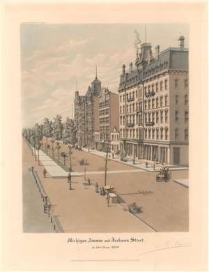 1930 View of the Magnificent Mile, Michigan Avenue and Jackson, Chicago