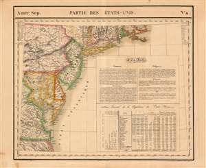 1827 Vandermaelen Map of New Jersey, Delaware and the Mid-Atlantic States