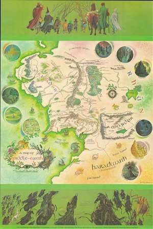 1978 Baynes Map Map of Middle Earth for Tolkien's 'Lord of the Rings'