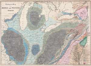 1843 Hall Geological Map of the Central United States