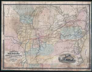 1858 J. Sage Railroad Map of the Middle Atlantic and Midwestern States