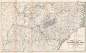 1865 Kossak Map of the Marches of General Sherman (Civil War)