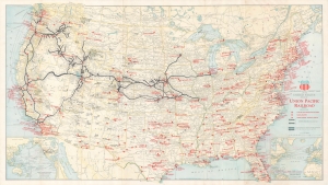 1942 Rand McNally / Union Pacific Military Map of the United States