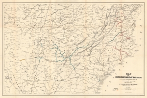 1866 Bien Map of Union Army Military Railroads During the American Civil War
