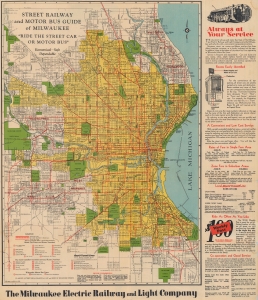 1931 Milwaukee Electric Railway and Light Co. City Plan or Map of Milwaukee, WI