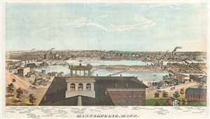 1874 George H. Ellsbury View of Minneapolis