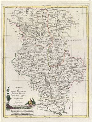 1781 Zatta Map of Minsk, Mscislaw, Polok and Witebsk, Poland