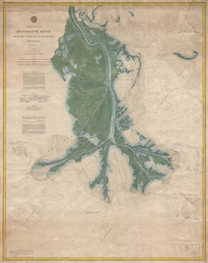 1885 U. S. Coast Survey map of the Mississippi River Delta