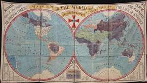 1905 T. D. Collins Missionary Map of the World (on cloth)