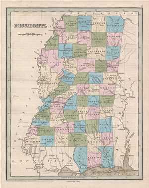 1846 Bradford Map of Mississippi