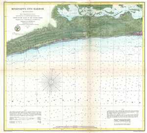 1857 U.S. Coast Survey Map or  Chart of Mississippi City Harbor, Mississippi