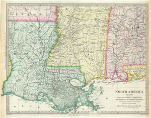 1848 S.D.U.K. Map of Mississippi, Louisiana and Alabama