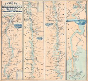 1863 Magnus Map of the Mississippi River from New Orleans to St. Louis