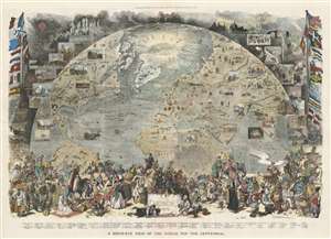 1876 Meaulle Pictorial Map of the World