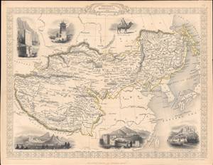 1851 Tallis / Rapkin Map of Tibet, Mongolia, and Manchuria; China, Qing Empire