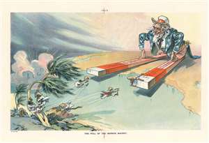 1913 Puck Magazine Political Cartoon of American Protectorates in Latin America