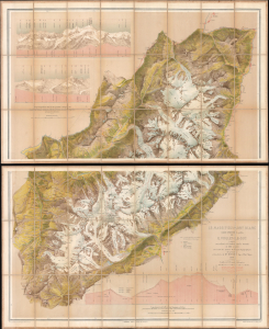 1876 Viollet-le-Duc Two-Sheet Map of Mont Blanc, France and Italy