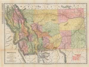 1910 Rand McNally Montana Pocket Map