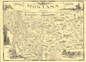 1937 Shope Pictorial Map of Montana