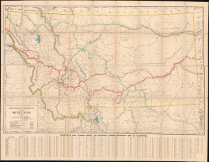 1908 Rand McNally Railroad Commission Map of Montana