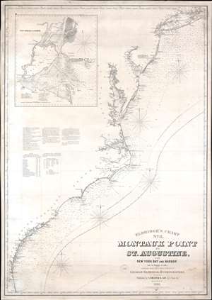 1881 Eldridge Nautical Chart / Map of the East Coast of the United States