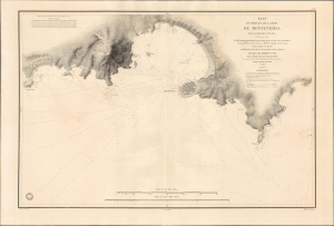 1833 Depot de la Marine Harbor Chart of Montevideo, Uruguay