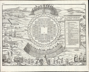 1565 Ramusio Map of Hochelaga (First Printed Depiction of a North American Settlement)