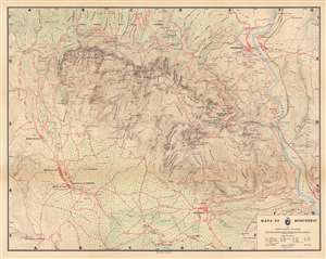 1949 Map of Montserrat, near Barcelona, Catalonia, Spain