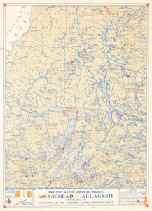 1963 Phillips Pictorial Map of Northern Maine, Lakes Region