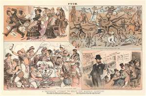 1884 Puck Political Cartoon of Four Different Views of Mormonism