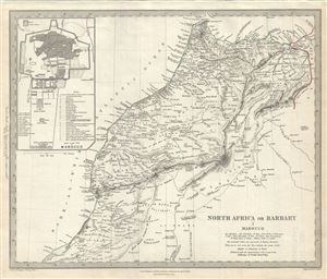 1836 S.D.U.K. Map of Morocco, Barbary Coast, Northern Africa