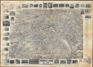 1899 Landis and Alsop Map and Birds-Eye View of Morristown, New Jersey