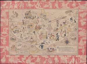 1930 Perin Gift Company Fantasy Map of Mother Goose Land
