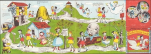 1945 Victor and Bate Map of Fairy Tales and Nursery Rhymes