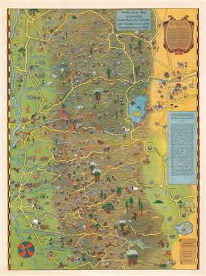 1931 Cormack Pictorial Map of Mother Lode Gold Region: California. Nevada