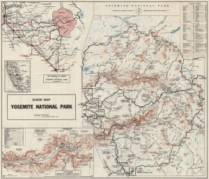 1929 National Park Service Motorists Guide Map of Yosemite National Park