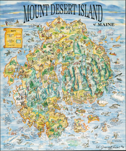 1996 Lambert Pictorial Map of Mount Desert Island, Maine