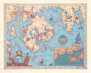 1932 Luther S. Phillips Pictorial Map of Mount Desert Island