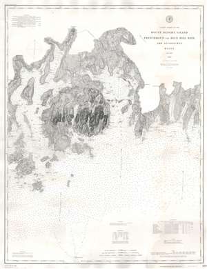 1888 U.S.C.G.S. Nautical Chart / Map of Mount Desert Island, Maine
