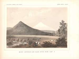 1857 Pacific Railroad Survey View of Mt. Jefferson and Black Butte, Oregon