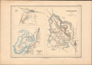 1890 Vorzet Map of Murfreesboro, Tennessee, Iuka and Chickasaw Bayou, Mississippi