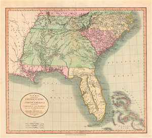1806 Cary Map  of Florida, Georgia, North Carolina, South Carolina and Tennessee