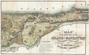 1868 Rogers Map of Manhattan, New York City (North of 86th Street)
