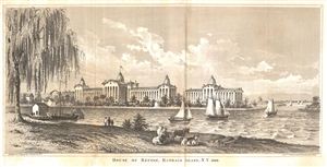 1860 Valentine's View of Randals Island, New York City