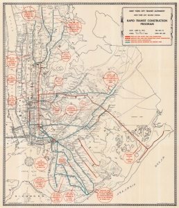 1954 Hagstrom Map of New York City Subway Construction Projects